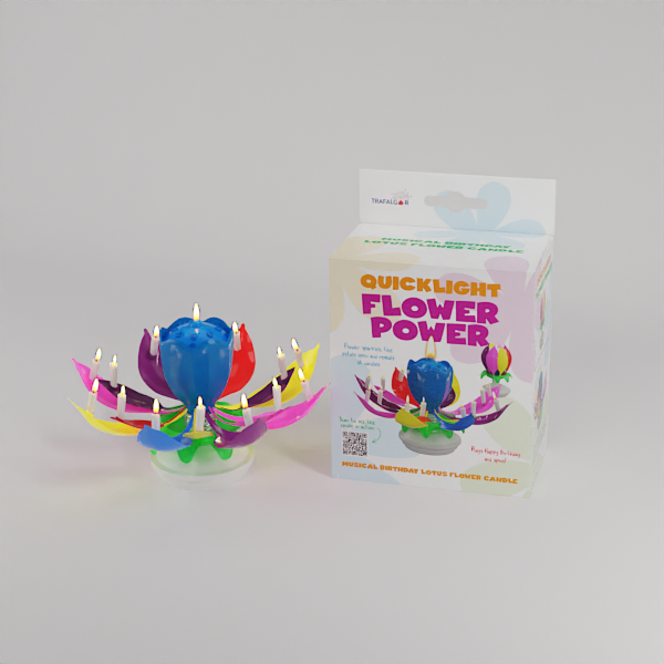 Flower Power Revolving Musical Birthday Candle, Packed Single