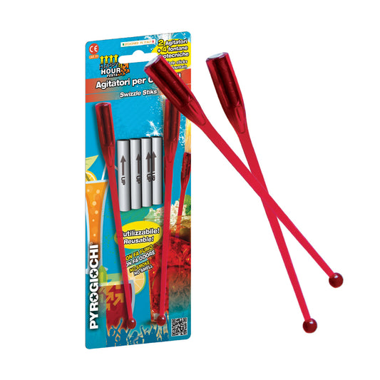 Happy Hour 2 x Swizzle Sticks With 4 Ice Fountains