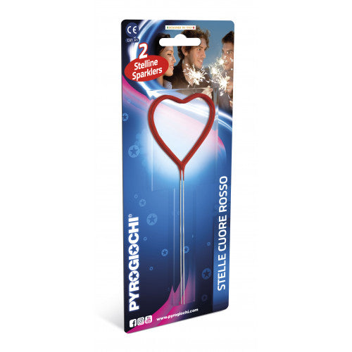 2 x Heart Shaped Sparklers - Blister Card