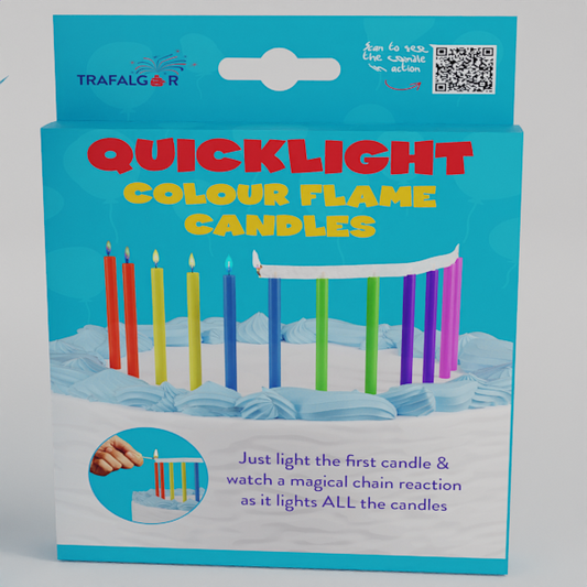 Quick Light Candles with Coloured Flames, Pack of 12.