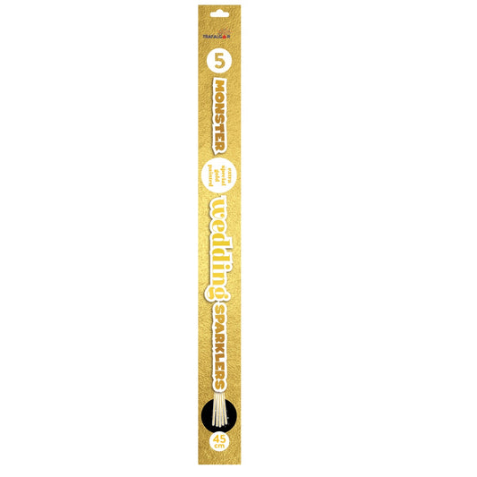 45cm Monster Gold Dipped Wedding Sparklers (pack of 5)