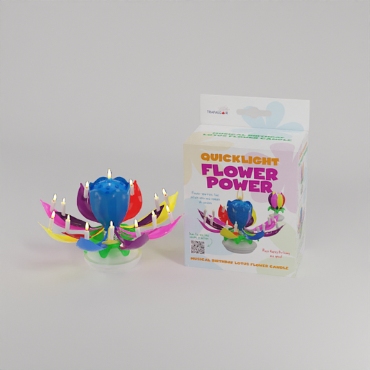 Flower Power Revolving Musical Birthday Candle, Packed Single